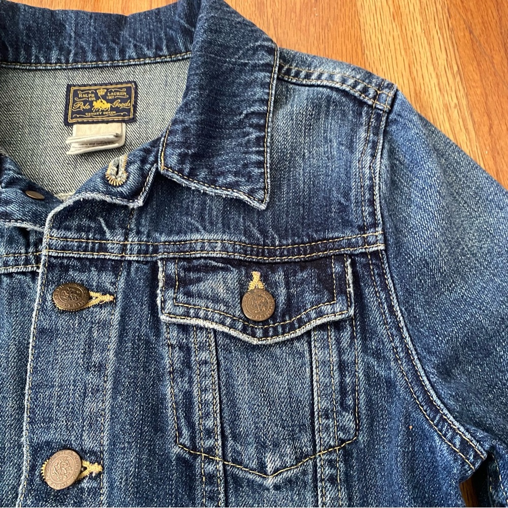 Polo by Ralph Lauren Blue Cropped Jean Jacket - Picture 3 of 6
